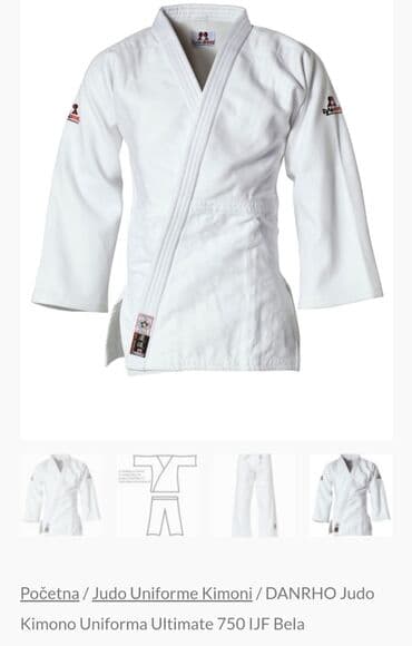 Kids' Clothes: DANRHO Judo Kimono Uniforma Ultimate 750 IJF Bela. Kimono i donji deo — 1