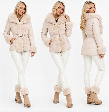 zimska jakna: Ženska zimska jakna sa krznenim detaljima - Model: puf jakna u — 3