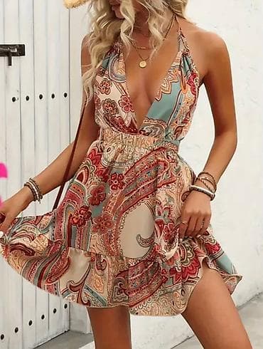 moda haljine: Atraktivna letnja haljinica otvorenih leđa, M veličina — 3