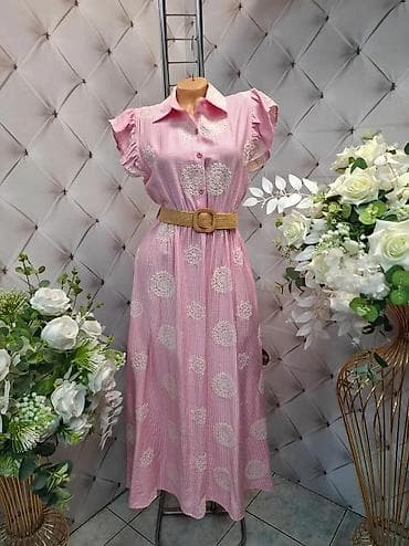 kraljevo haljine: Maksi košulja-haljina sa pojasom - Model: duga maksi haljina — 2