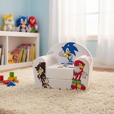 ccc decije papuce: Dečija fotelja na rasklapanje. Meki naslonjač za mališane sa motivima — 2