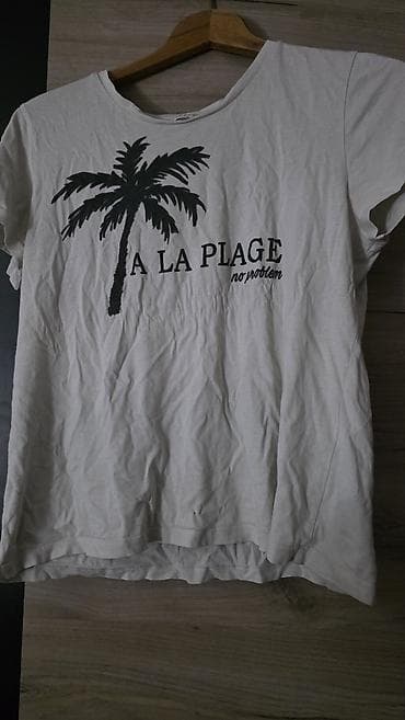 patike sa znakom n: Ženska majica kratkih rukava sa printom palme i natpisom “A LA PLAGE – — 1