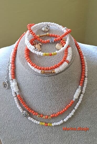 push up helanke za trening: Handmade, Set: Necklace, Material: Beads — 1