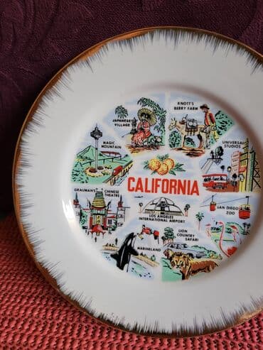 drveni tanjiri: Tanjir nov za zid Californija porcelanski 80te. Tanjir nov sa — 5