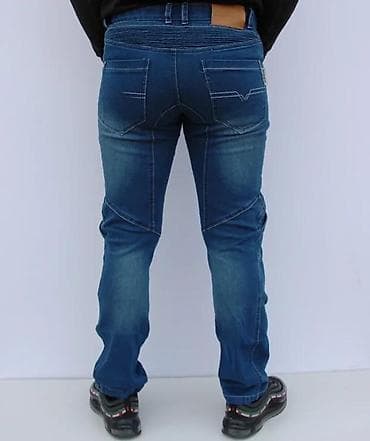 Farmerke: Muške jeans pantalone – biker/karirano šivenje - Model: slim/straight — 4