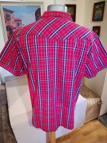 pantalone za punije: Nova muska pamucna kosulja sa kragnom New Fashion Crvena. Odlicna — 5