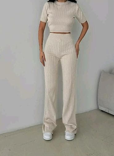 rolex cene: Dvodijelni ženski set – rebrasti pleteni komplet - Gornji deo: kraći — 2