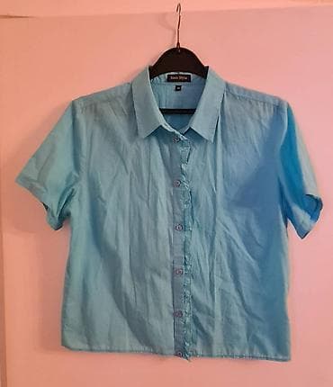 Svetlo plava košulja kratkih rukava, 100 % pamuk, kao nova, veličina
