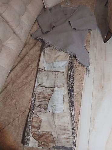"shein": Asimetrični komplet bluza + duga suk/rus pantalone - Bluza: siva — 3
