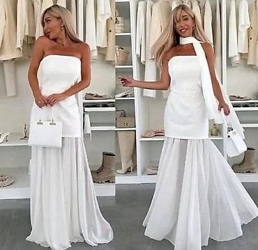 reda milano: Elegantna večernja haljina sa šalom – više boja - Model: duga, bez — 2