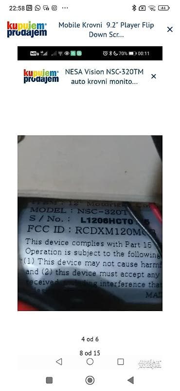 Monitors: NESA Vision NSC-320TM – krovni auto monitor sa motorizovanim flip-down — 2