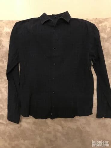 Ski clothing: Shirt Long sleeves, L, Giorgio Armani, color - Blue, Cotton — 1