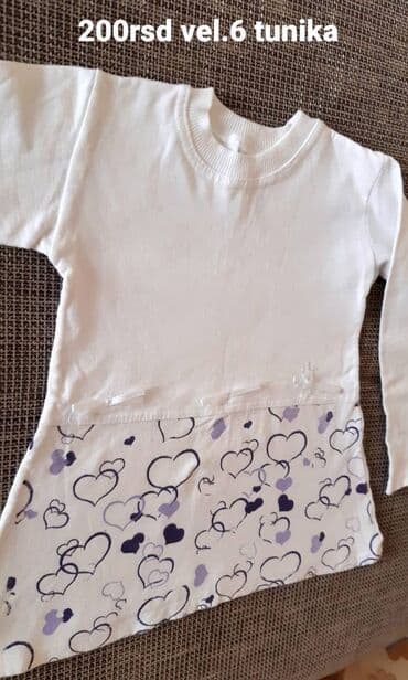 Underwear: Dečija tunika, veličina 6. - Model: dugački rukavi, okrugli rebrasti — 1