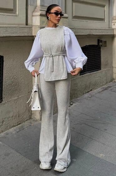 crna kosulja sive pantalone: 09. ✨ nova kolekcija ✨ komplet iz tri dela || pantalone, kosulja i — 1