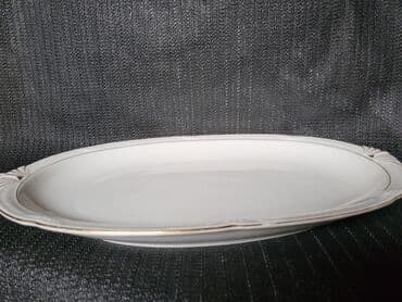 metalac staklene posude: Oval 1930 do 1950g. Zehscherzer Bavaria. Oval,pun porcelan. nidge — 8