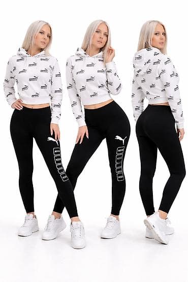 Ženske crne sportske helanke PUMA - Klasik visokog struka za udobno