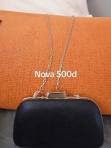 torba preko ramena: Set torbi i tašni – više modela - Elegantna crna tašnica sa metalnim — 2