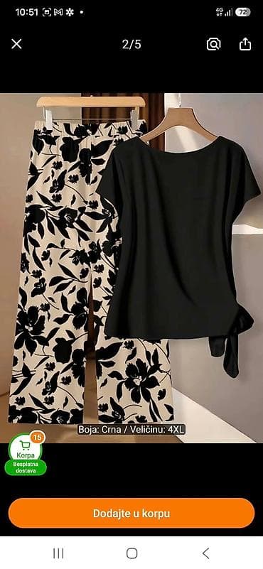 avon popusti za avon dame: Damski komplet – bluza i pantalone - Boja: Crna (bluza); pantalone — 2