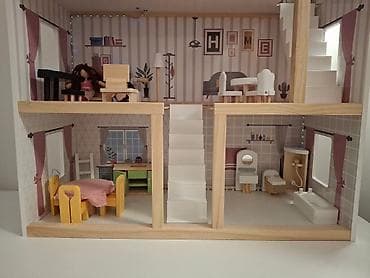 vans patike za decu: Drvena kućica za lutke – višespratna, kompletno opremljena - — 4