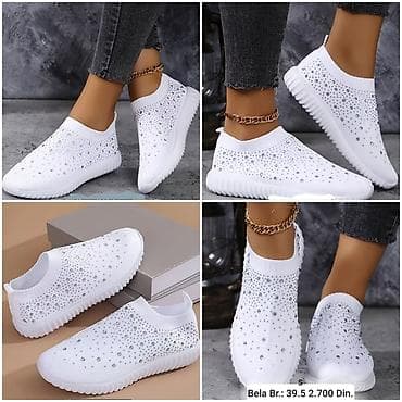 torbe za plažu new yorker: Mrežaste ženske patike – slip-on model - Boje: bela i crna - Ukras — 2