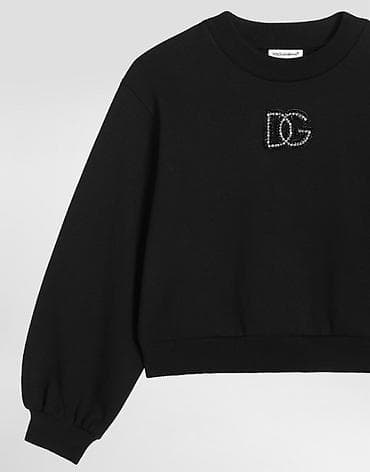 suknjice za bebe: Crni ženski duks sa dugim rukavima i okruglim izrezom. Na prednjoj — 4