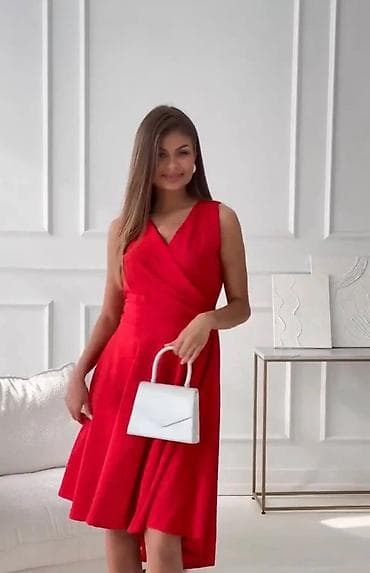 Men's Clothing: Elegantna ženska haljina bez rukava sa preklopljenim V dekolteom i — 2