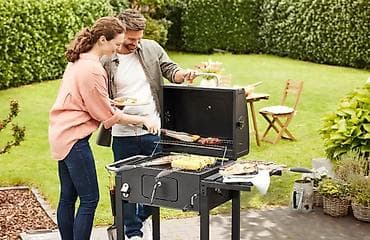 rešetka za roštilj 100 x 50: GRILL MEISTER KANSAS Roštilj na drveni ugalj – sa poklopcem i — 6