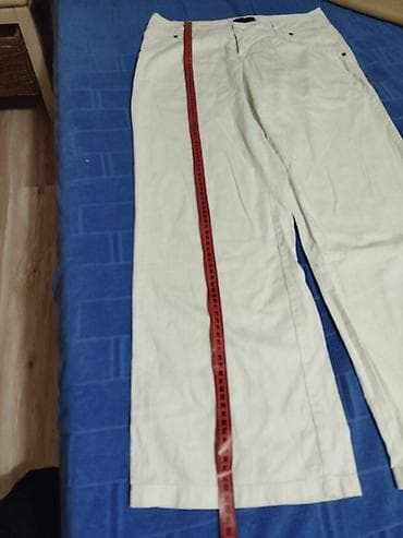 Pantalone: Ženske letnje pantalone – AJC, bela boja - Kroj: ravan/širi nogavice — 3