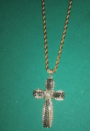 nakit od perlica: Lanac sa krstom Hiruški Čelik — 2