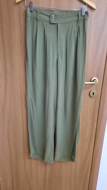 kengurovo blago platforma: Ženske pantalone DeFacto, veličina 36. - Boja: maslinasto zelena - — 1