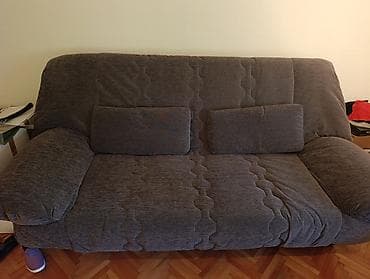 ugaone garniture na p: Ugaona garnitura/sofa na razvlačenje sa foteljom – tamnosiva tkanina — 2