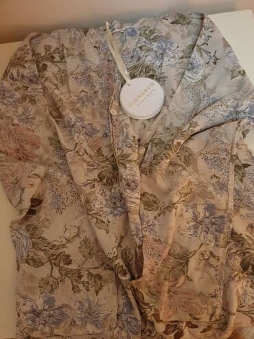 bluze c a: Zara, M (EU 38), Viscose, Floral, color - Beige — 1