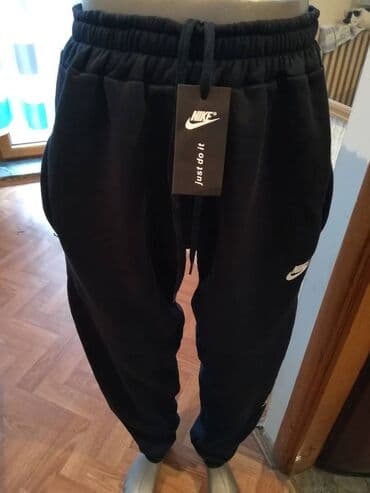 Trenerke: Nova muska pamucna trenerka donji deo Nike Crna Veliki broj 4XL — 1