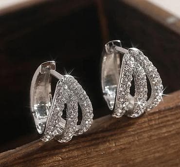 nakit od slonove kosti cena: Minđuše – srebrni ton, različiti dizajni - Model 1: Okrugle minđuše — 5