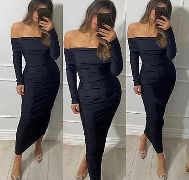 sandale metro: Elegantna midi haljina sa golim ramenima - Kroj: uska silueta koja — 5