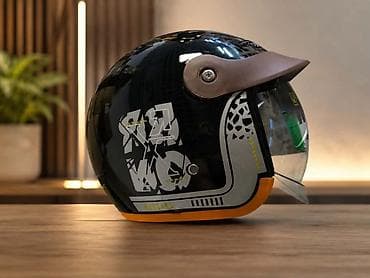 cipele zelene boje: Naslov: Moto kaciga sa vizirom – univerzalna veličina | Retro dizajn | — 2