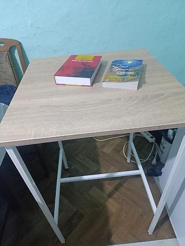 Dušeci: Visok bar/višenamenski sto sa metalnim ramom - Radna ploča — 1