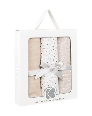 beretka za decu: KikkaBoo Pelene od muslina – set 3 kom, 100 x 100 cm, Dots Beige Šifra — 2
