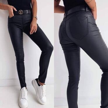 kozne helanke za punije: Hit pantalone od eko koze za puniji i vitkiji stas u puno lepih boja - — 15