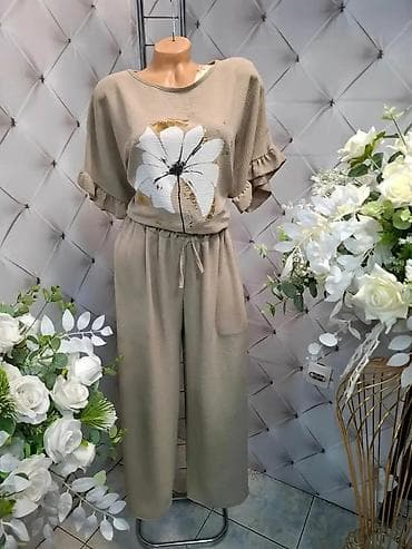 Overalls: Ženski komplet – bluzica i pantalone od lagane, rebraste tkanine - — 8