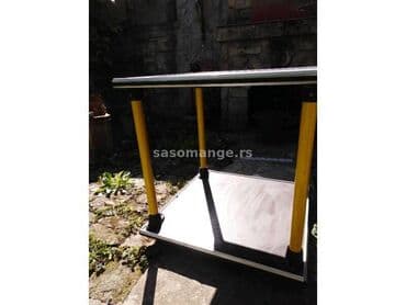 stolica za ljuljanje: Baštenski sto, Metal, bоја - Braon, Upotrebljenо — 2
