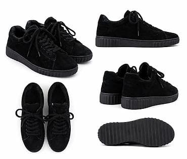 Crne unisex patike – minimalistički dizajn - Materijal ANTILOP KOŽA