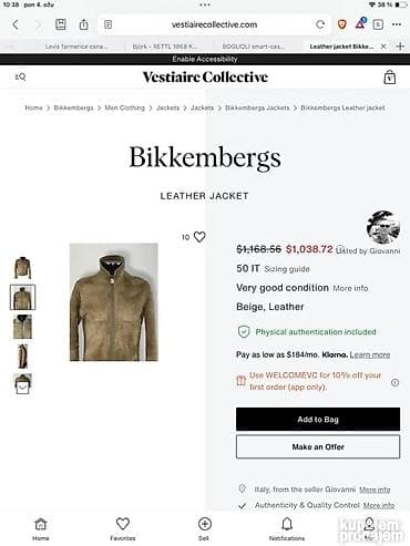 Homesuits: Original BIKKEMBERGS dzemper 3/4 L NOV 100% cotton Ramena 49/50cm — 4