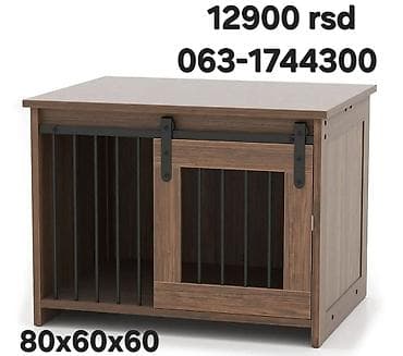 drvena hranilica 2 u 1: Elegantna kućica/krevet-kavez za psa sa kliznim vratima - Dimenzije — 1