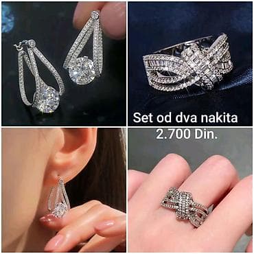 ime dila: Elegantni posrebreni set od hirurskog čelika sa žigom S925 od dva — 3