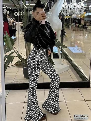 riselje haljine: 💫Ženske zvoncarice – crno‑beli geometrijski print ✅Vise modela ✅1500 — 2