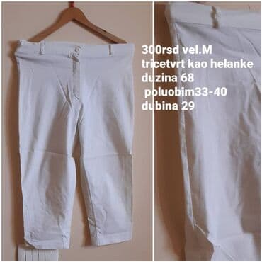 Helanke, biciklistički šortsevi: Bele ženske 3/4 pantalone/helanke - Veličina: M - Kroj: tričetvrt