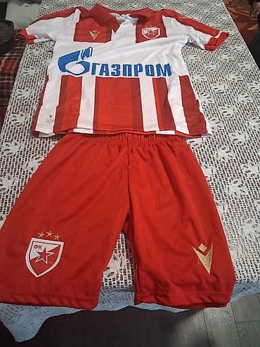 ženski pleteni kompleti: FK Crvena zvezda – komplet dres sa šortsom - Domaći dres: crveno‑bele — 1