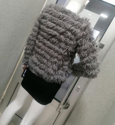 pončo za zimu: S (EU 36), With lining, color - Grey — 5