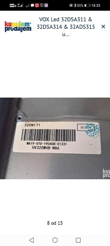 tastatura za tv: Na prodaju delovi za VOX LED televizore. **Delovi za model VOX Led — 9